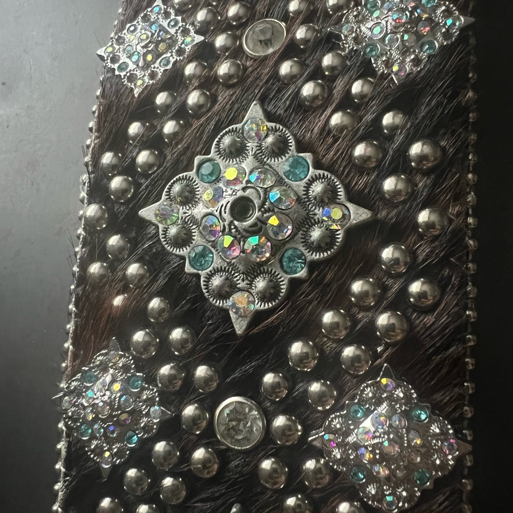 BHW Leather & Bling western belt, size M/L. - Picture 13 of 13